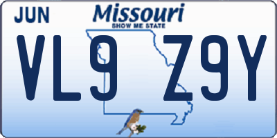 MO license plate VL9Z9Y