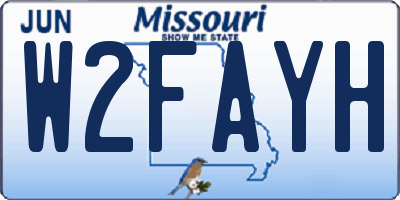 MO license plate W2FAYH