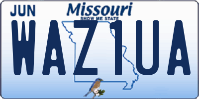 MO license plate WAZ1UA