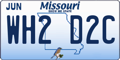 MO license plate WH2D2C