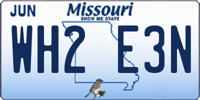 MO license plate WH2E3N