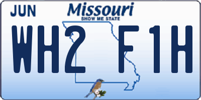 MO license plate WH2F1H