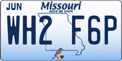 MO license plate WH2F6P
