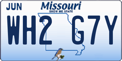 MO license plate WH2G7Y