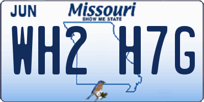 MO license plate WH2H7G