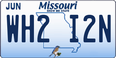 MO license plate WH2I2N