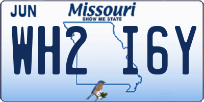MO license plate WH2I6Y