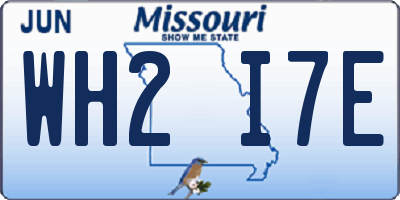MO license plate WH2I7E