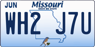 MO license plate WH2J7U