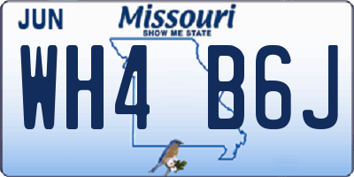MO license plate WH4B6J