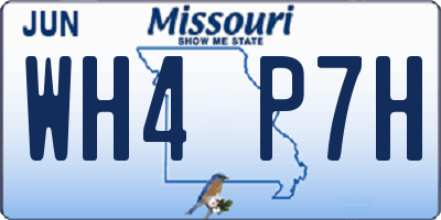 MO license plate WH4P7H