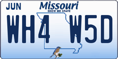 MO license plate WH4W5D