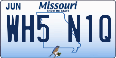 MO license plate WH5N1Q