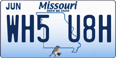MO license plate WH5U8H