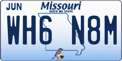 MO license plate WH6N8M