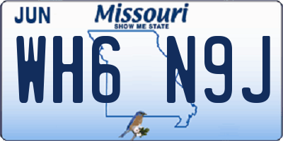 MO license plate WH6N9J