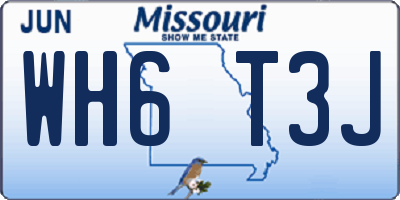 MO license plate WH6T3J