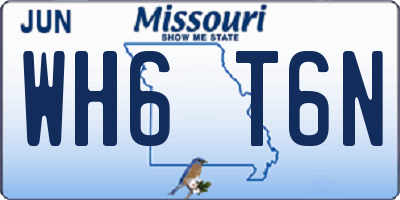 MO license plate WH6T6N