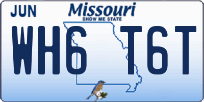 MO license plate WH6T6T