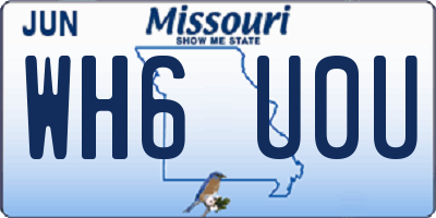 MO license plate WH6U0U