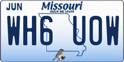 MO license plate WH6U0W