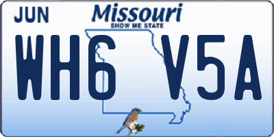 MO license plate WH6V5A