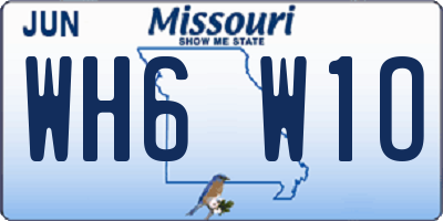 MO license plate WH6W1O