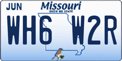 MO license plate WH6W2R