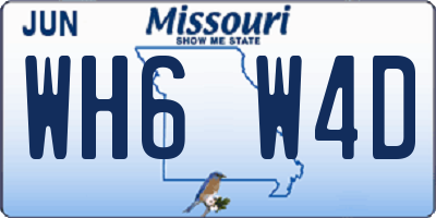MO license plate WH6W4D