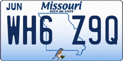 MO license plate WH6Z9Q