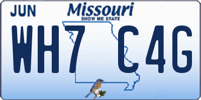 MO license plate WH7C4G