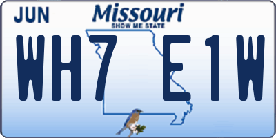 MO license plate WH7E1W