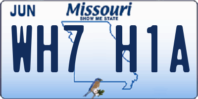 MO license plate WH7H1A