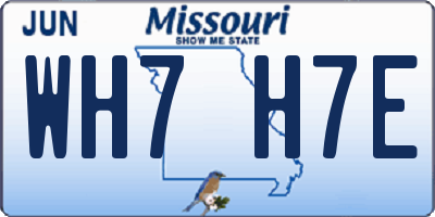 MO license plate WH7H7E