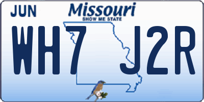 MO license plate WH7J2R