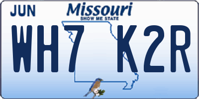 MO license plate WH7K2R