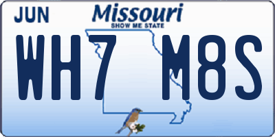 MO license plate WH7M8S