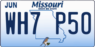 MO license plate WH7P5O
