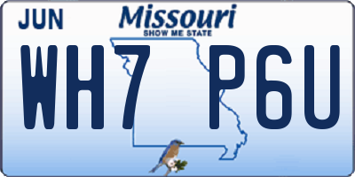 MO license plate WH7P6U