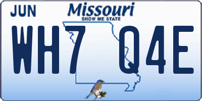 MO license plate WH7Q4E