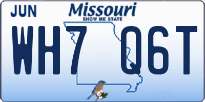 MO license plate WH7Q6T