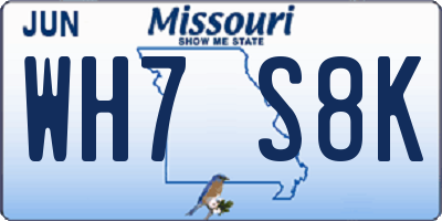MO license plate WH7S8K
