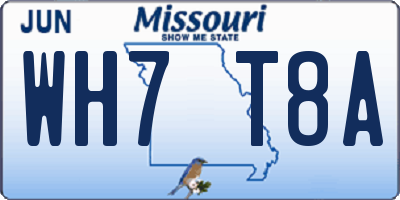 MO license plate WH7T8A