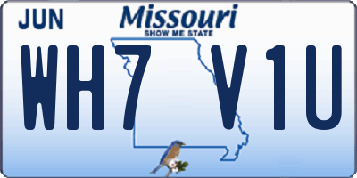 MO license plate WH7V1U