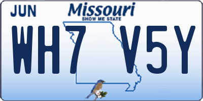 MO license plate WH7V5Y
