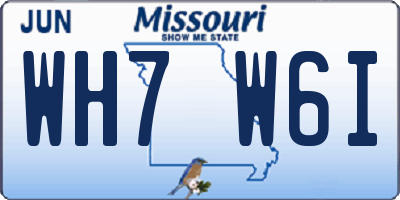 MO license plate WH7W6I