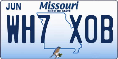 MO license plate WH7X0B