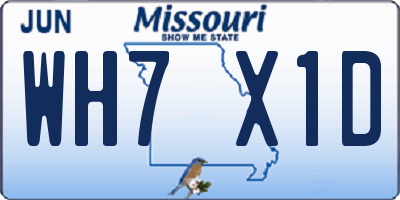 MO license plate WH7X1D