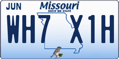 MO license plate WH7X1H