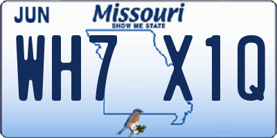 MO license plate WH7X1Q